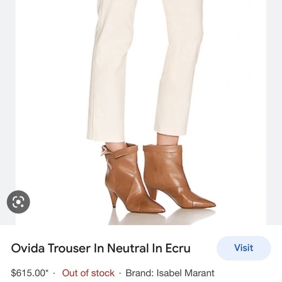 Isabel Marant || Ovida Side Slit Pants Cropped Trousers Cream Blush 40 - Picture 12 of 12